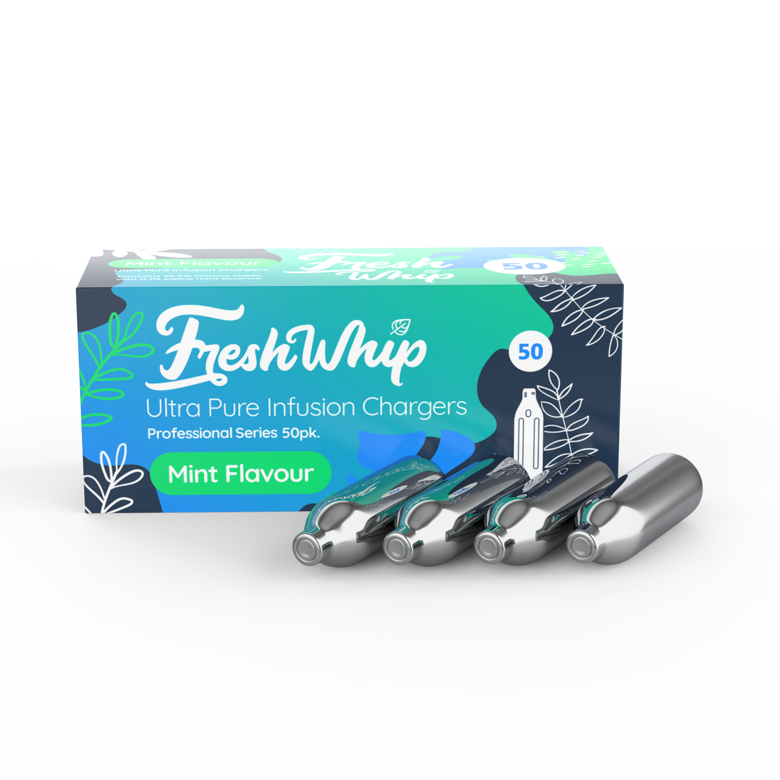 FreshWhip MINT 24 Packs - 8.2g N2O Cream Chargers -SUPER 50% OFF