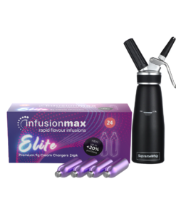 InfusionMax Elite 9g Cream Chargers 24-Pack + SupremeWhip PRO 500ml Dispenser Bundle