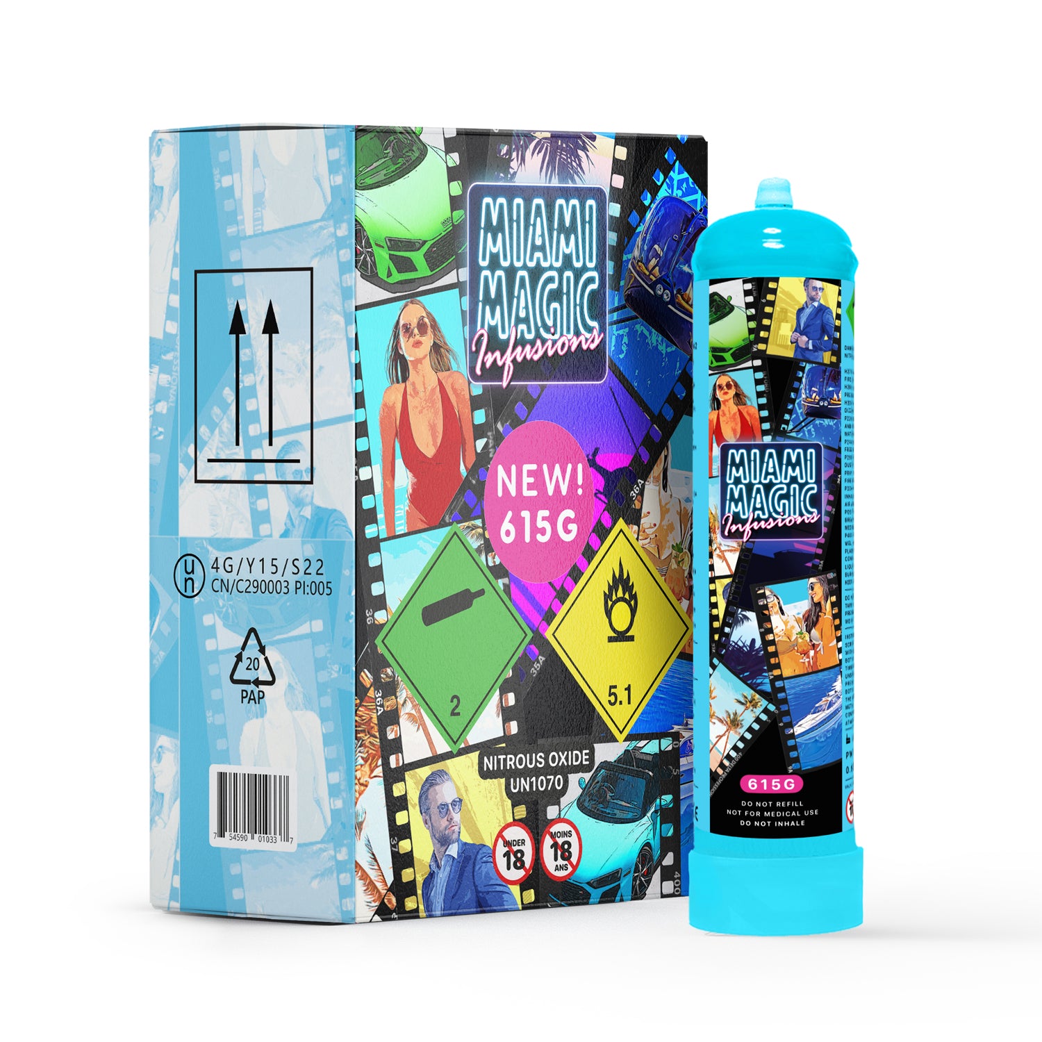Miami Magic 0.95 (615 gram) - 1 Carton (6 Cylinders) - Damaged Packaging