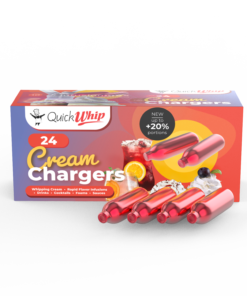 QuickWhip PRO 9g! N2O Whipped Cream Chargers - 24 Packs