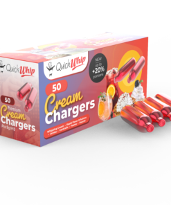 QuickWhip PRO 9g! N2O Whipped Cream Chargers (Cartridges) - 50 Packs