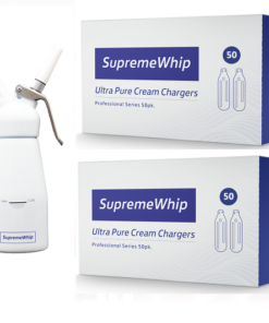 SupremeWhip Cream Chargers – 600 - (12 x 50 Packs) & 0.25L White Dispenser Starter Pack
